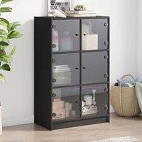 Berkfield Home Highboard with Doors Black 68x37x109 cm Engineered Wood | Size: 68 x 37 x 109 cm