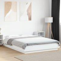 Berkfield Home Bed Frame with LED Lights without Mattress White 135x190cm | Size: 135x190 cm