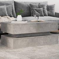 Coffee Table with LED Lights Concrete Grey 90x50x40 cm