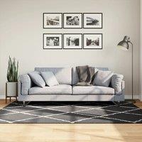Berkfield Home Shaggy Rug PAMPLONA High Pile Modern Black & Cream 140x200 cm | Size: Medium