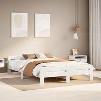 Berkfield Home Bed Frame without Mattress White 150x200 cm King Size Solid Wood Pine