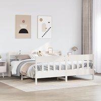 Berkfield Home Bed Frame without Mattress White 180x200 cm Super King Solid Wood Pine