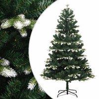 Berkfield Home Artificial Hinged Christmas Tree with Flocked Snow 120 cm in Green