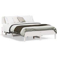 Bed Frame without Mattress White 120x190 cm Small Double Solid Wood Pine
