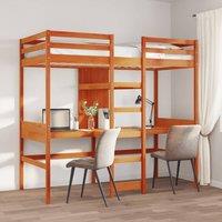 Berkfield Home Loft Bed Frame without Mattress Wax Brown 80x200cm Solid Wood Pine | Size: 80x200 cm