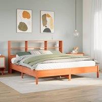 Berkfield Home Bookcase Bed without Mattress Wax Brown 180x200 cm Super King Solid Wood Pine