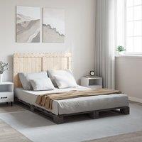 Berkfield Home Bed Frame without Mattress Grey 140x200 cm Solid Wood Pine