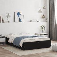 Berkfield Home Bed Frame with Drawers without Mattress Black 135x190 cm Double