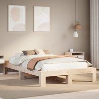 Berkfield Home Bed Frame without Mattress 135x190 cm Double Solid Wood Pine in Brown