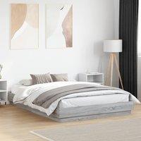 Berkfield Home Bed Frame without Mattress Grey Sonoma 120x200 cm | Size: Small Double