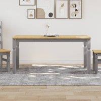 Berkfield Home Dining Table Corona Grey 160x80x75 cm Solid Wood Pine | Size: 160 x 80 x 75 cm
