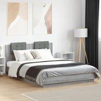 Bed Frame without Mattress Grey Sonoma 140x200 cm