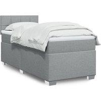 Berkfield Home Box Spring Bed with Mattress Light Grey 90x200 cm Fabric