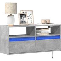 Berkfield Home TV Wall Cabinet with LED Lights Concrete Grey 100x31x45 cm | Size: 100 x 31 x 45 cm