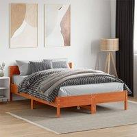 Bed Frame without Mattress Wax Brown 120x190 cm Small Double Solid Wood Pine