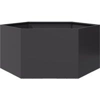 Berkfield Home Garden Planter Black Hexagon 104x90x45 cm Steel | Size: 104 x 90 x 45 cm