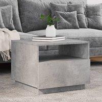 Berkfield Home Coffee Table with LED Lights Concrete Grey 50x49x40 cm | Size: 50 x 49 x 40 cm