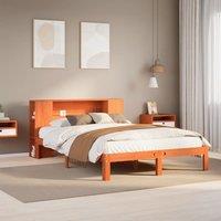 Berkfield Home Bookcase Bed without Mattress Wax Brown 135x190 cm Doouble Solid Wood Pine