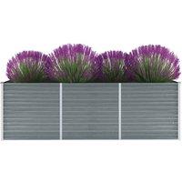 Garden Raised Bed Galvanised Steel 240x80x77 cm Grey