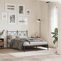 Berkfield Home Metal Bed Frame without Mattress with Headboard Black 120x190cm | Size: 120x190 cm