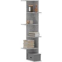 Berkfield Home Wall Corner Shelf Concrete Grey 36.5x36.5x140 cm Engineered Wood