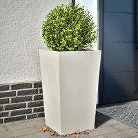 Berkfield Home Garden Planters White 2 pcs 45x45x75 cm Steel | Size: 45 x 45 x 75 cm