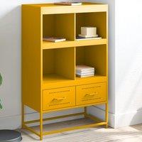 Berkfield Home Highboard Mustard Yellow 68.5x39x111.5 cm Steel