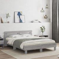 Bed Frame without Mattress Grey Sonoma 140x200 cm