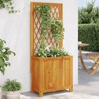 Berkfield Home Planter with Trellis 55x29.5x132 cm Solid Wood Acacia in Brown