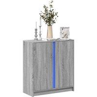 Berkfield Home Sideboard with LED Grey Sonoma 77x34x85 cm Engineered Wood | Size: 77 x 34 x 85 cm