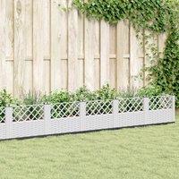 Berkfield Home Garden Planter with Pegs White 363.5x43.5x43.5 cm PP