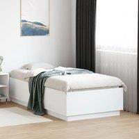 Berkfield Home Bed Frame with LED without Mattress White 75x190 cm Small Single