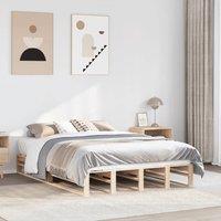 Bed Frame without Mattress 140x190 cm Solid Wood Pine