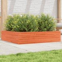 Berkfield Home Garden Planter Wax Brown 100x100x23 cm Solid Wood Pine | Size: 100 x 100 x 23 cm