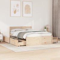 Berkfield Home Bed Frame without Mattress 120x200 cm Solid Wood Pine in Brown | Size: Small Double