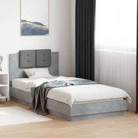 Berkfield Home Bed Frame with LED without Mattress Concrete Grey 100x200 cm