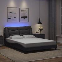 Berkfield Home Bed Frame with LED without Mattress Grey 120x200 cm | Size: Small Double