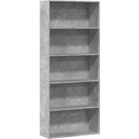 Book Cabinet Concrete Grey 80x30x189 cm Engineered Wood