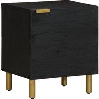 Berkfield Home Bedside Cabinet Black 40x33x46 cm Solid Wood Mango | Size: 40 x 33 x 46 cm