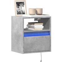Berkfield Home TV Wall Cabinets with LED Lights 2 pcs Concrete Grey 41x31x45 cm | Size: 41 x 31 x 45 cm