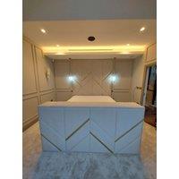 HOB Furniture Chester Tv Bed, Luxury French Velvet, Bright White | Size: Emperor