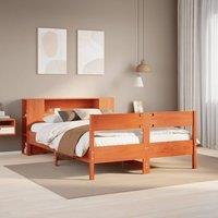 Berkfield Home Bookcase Bed without Mattress Wax Brown 160x200cm Solid Wood Pine | Size: 160x200 cm