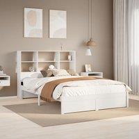 Berkfield Home Bookcase Bed without Mattress White 160x200cm Solid Wood Pine | Size: 160x200 cm