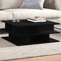 Berkfield Home Coffee Table Black 70x70x29 cm Engineered Wood | Size: 70 x 70 x 29 cm