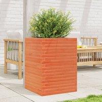 Berkfield Home Garden Planter Wax Brown 50x50x68.5 cm Solid Wood Pine