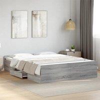 Berkfield Home Bed Frame with Drawers without Mattress Grey Sonoma 160x200 cm