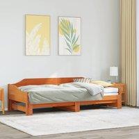 Berkfield Home Daybed with Trundle without Mattress Wax Brown 90x190 cm Single Solid Wood