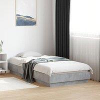 Berkfield Home Bed Frame without Mattress Concrete Grey 75x190 cm Small Single