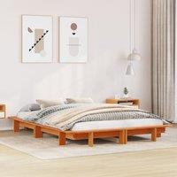 Bed Frame without Mattress Wax Brown 120x200 cm Solid Wood Pine
