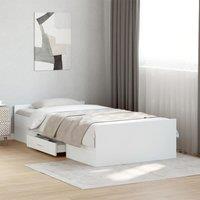 Berkfield Home Bed Frame with Drawers without Mattress White 75x190 cm Small Single